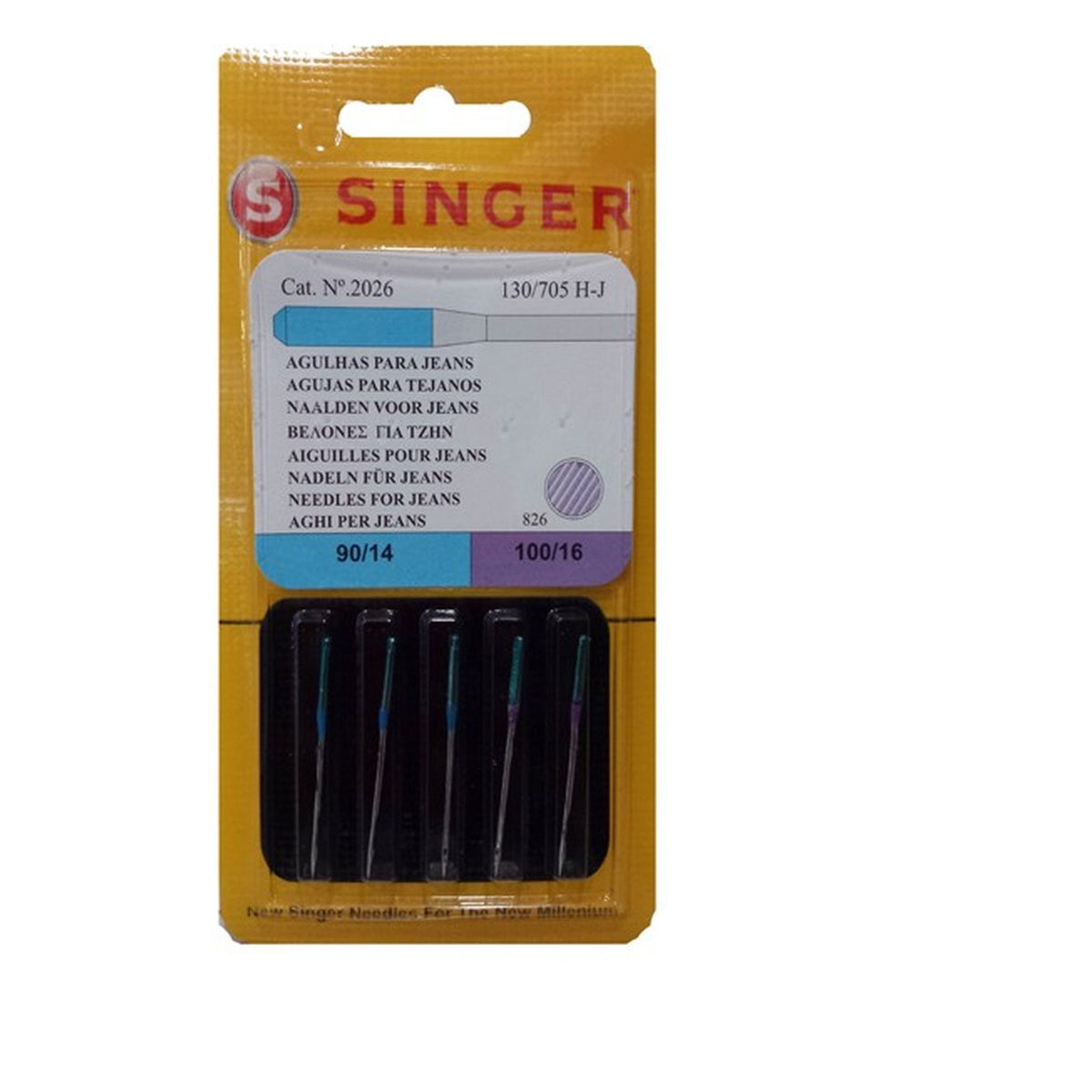 Aghi Macchina Singer Jeans 90/14-100/16 Cartine 10 all'Ingrosso