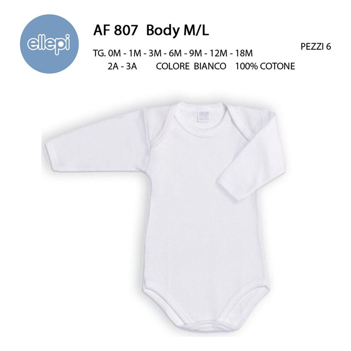 Body m/l Ellepi art.AF807 pz.6 all'Ingrosso