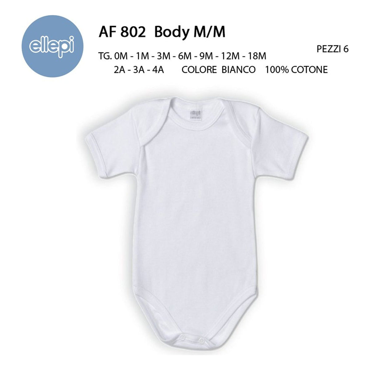Body m/m Ellepi art.AF802 pz.6 all'Ingrosso