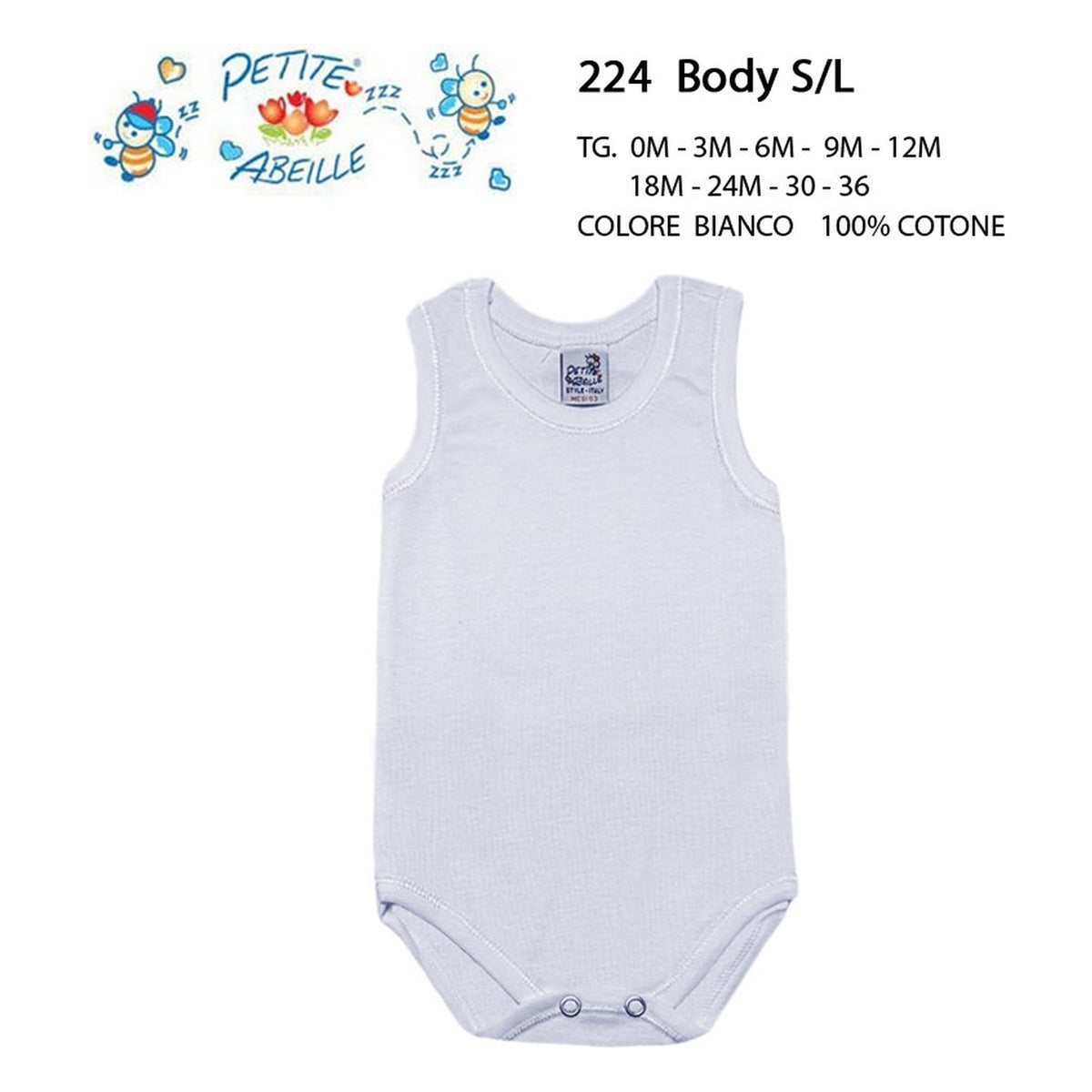 Body s/l Petite Abeille art.224 pz.6 all'Ingrosso