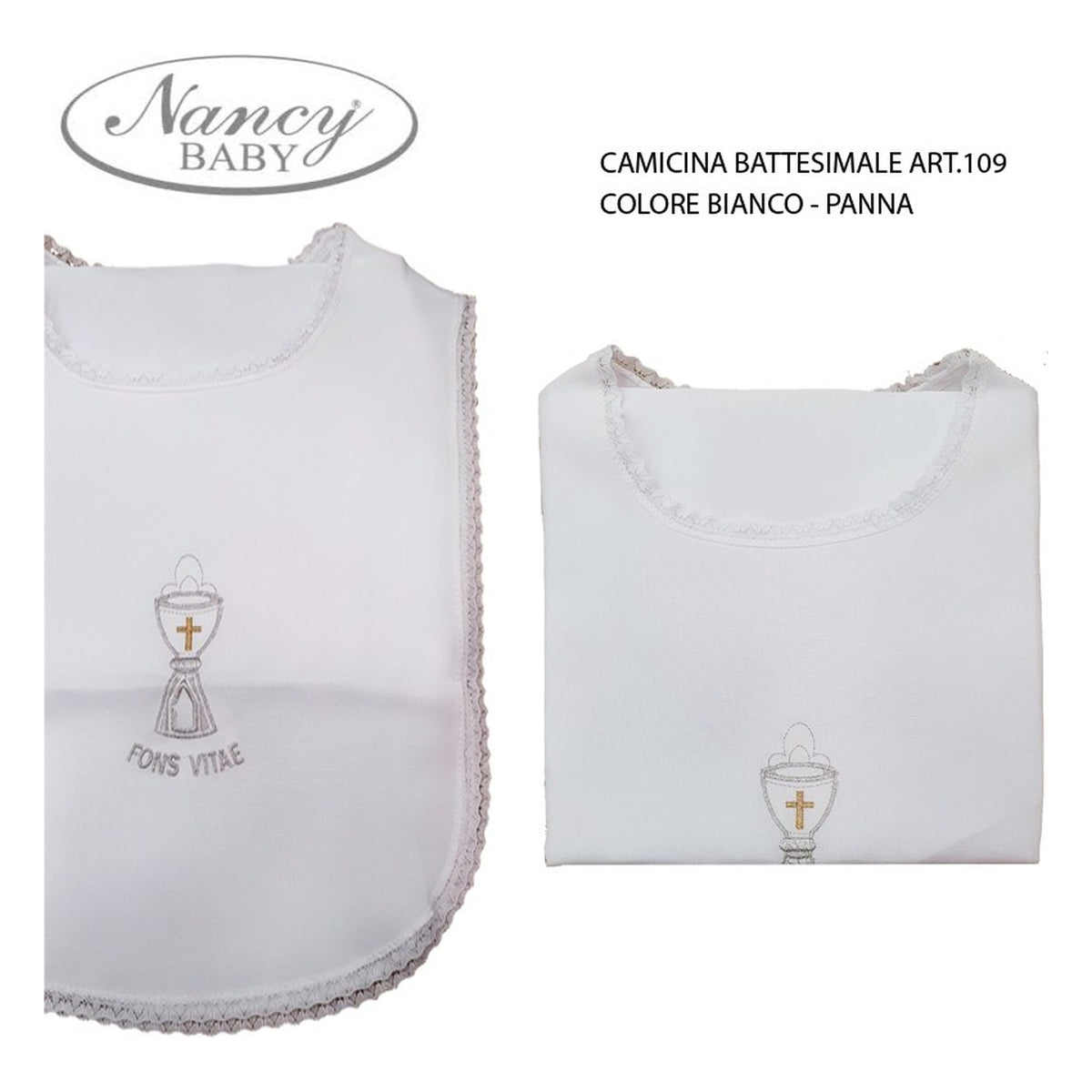 Camicina battesimale Nancy Baby art.109 all'Ingrosso