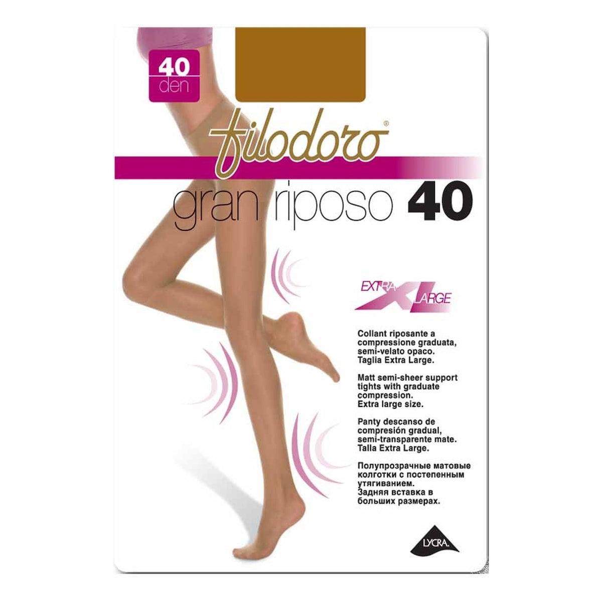 Collant Filodoro Gran Riposo 40 den XL paia 6 all'Ingrosso