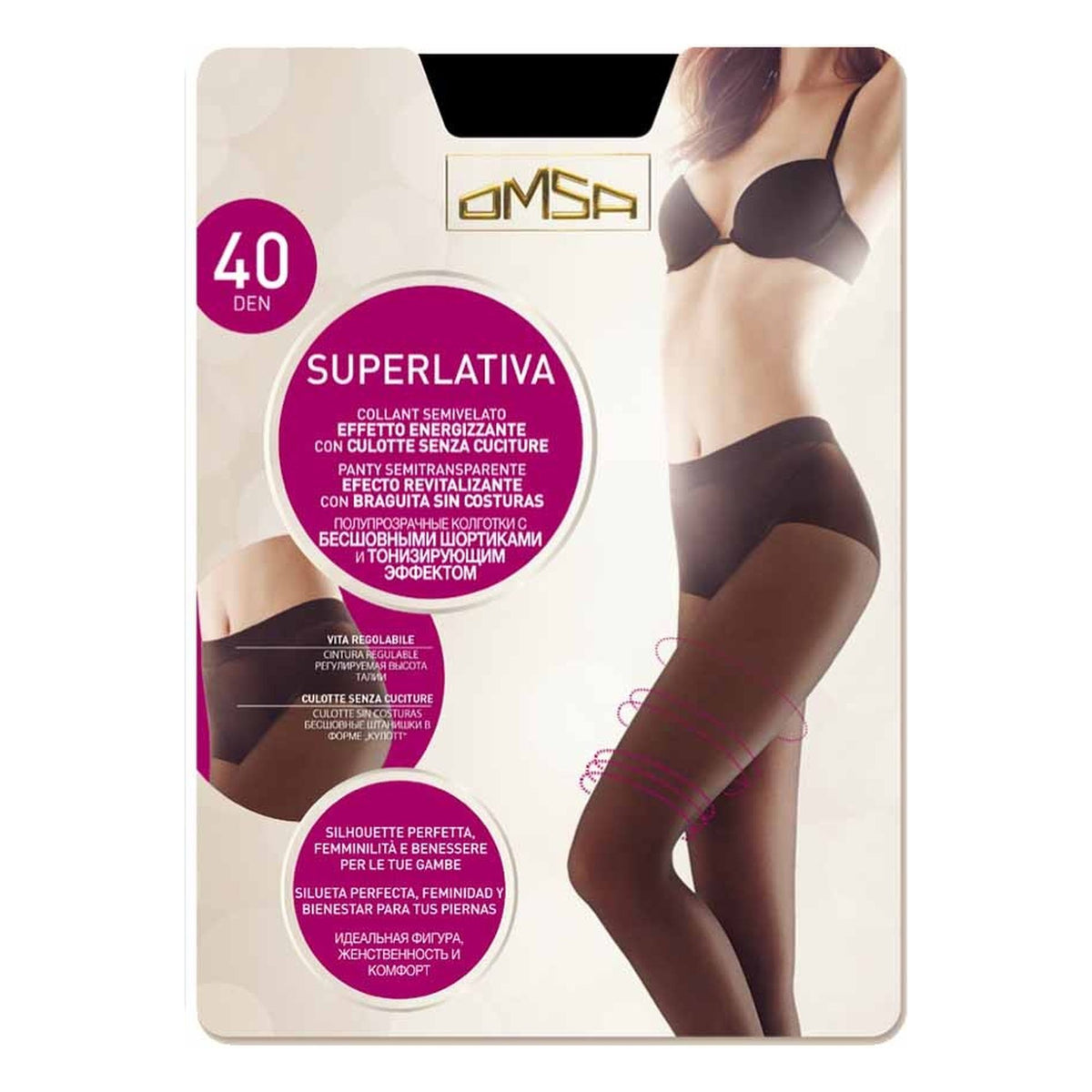 Collant Omsa Superlativa 40 Den paia 5 all'Ingrosso