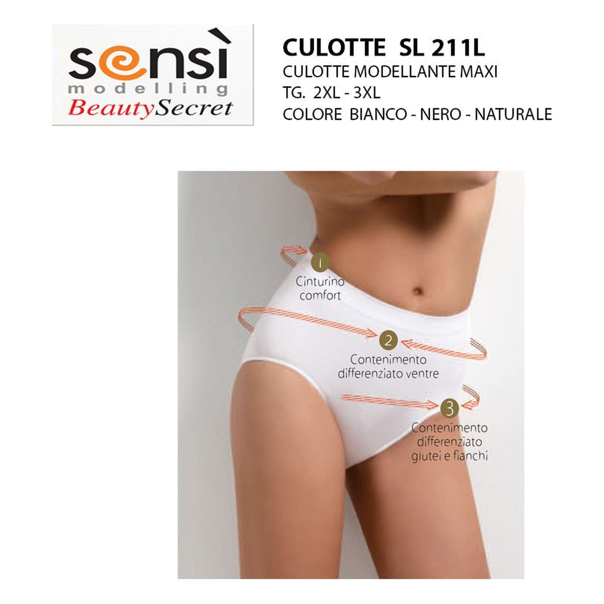 Culotte modellante Maxi Sensì art.SL 211 L all'Ingrosso