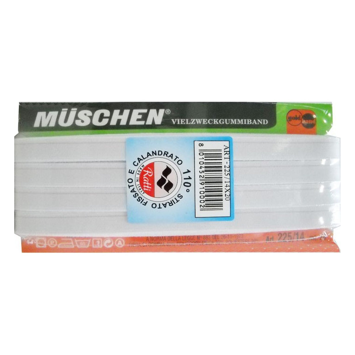 Elastico Muschen art.225 n°14 pezze da metri 20 all'Ingrosso