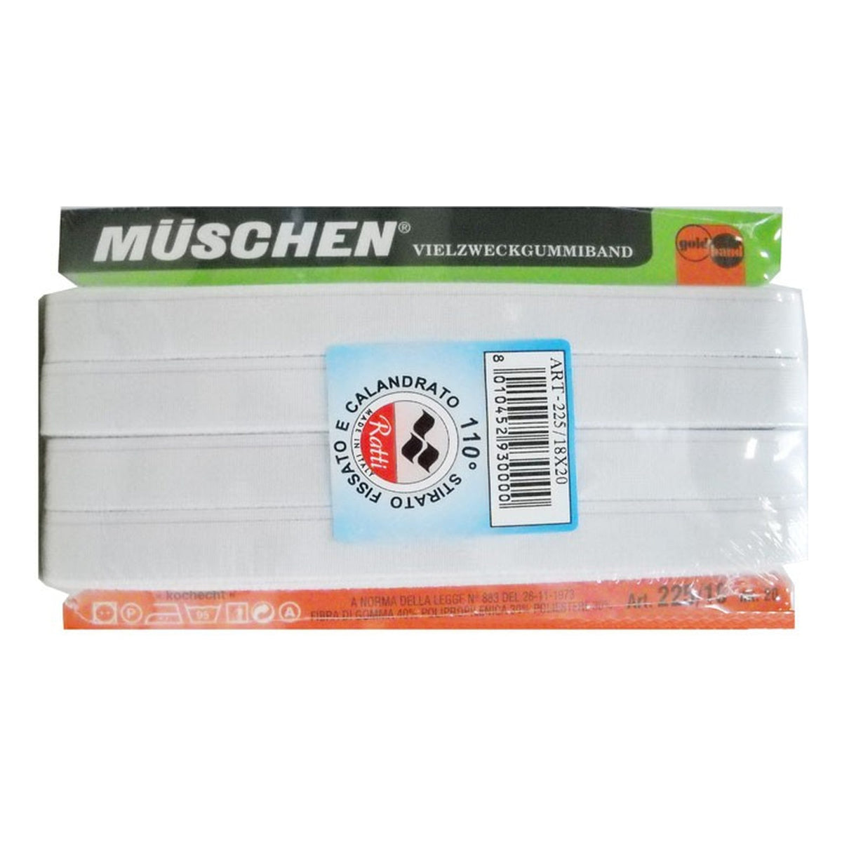 Elastico Muschen art.225 n°18 pezze da metri 20 all'Ingrosso