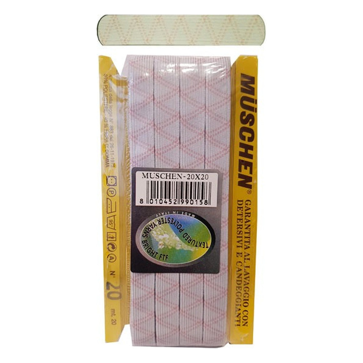 Elastico Treccia Muschen N°20 mm.13 pezze da metri 2 all'Ingrosso