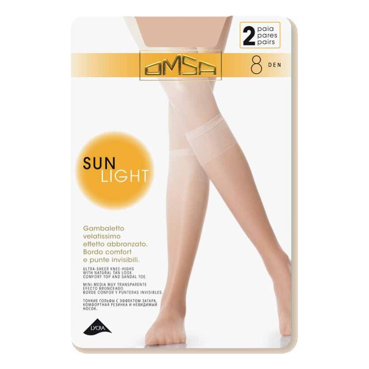 Gambaletto Omsa Sunlight 8 Den paia 10 all'Ingrosso