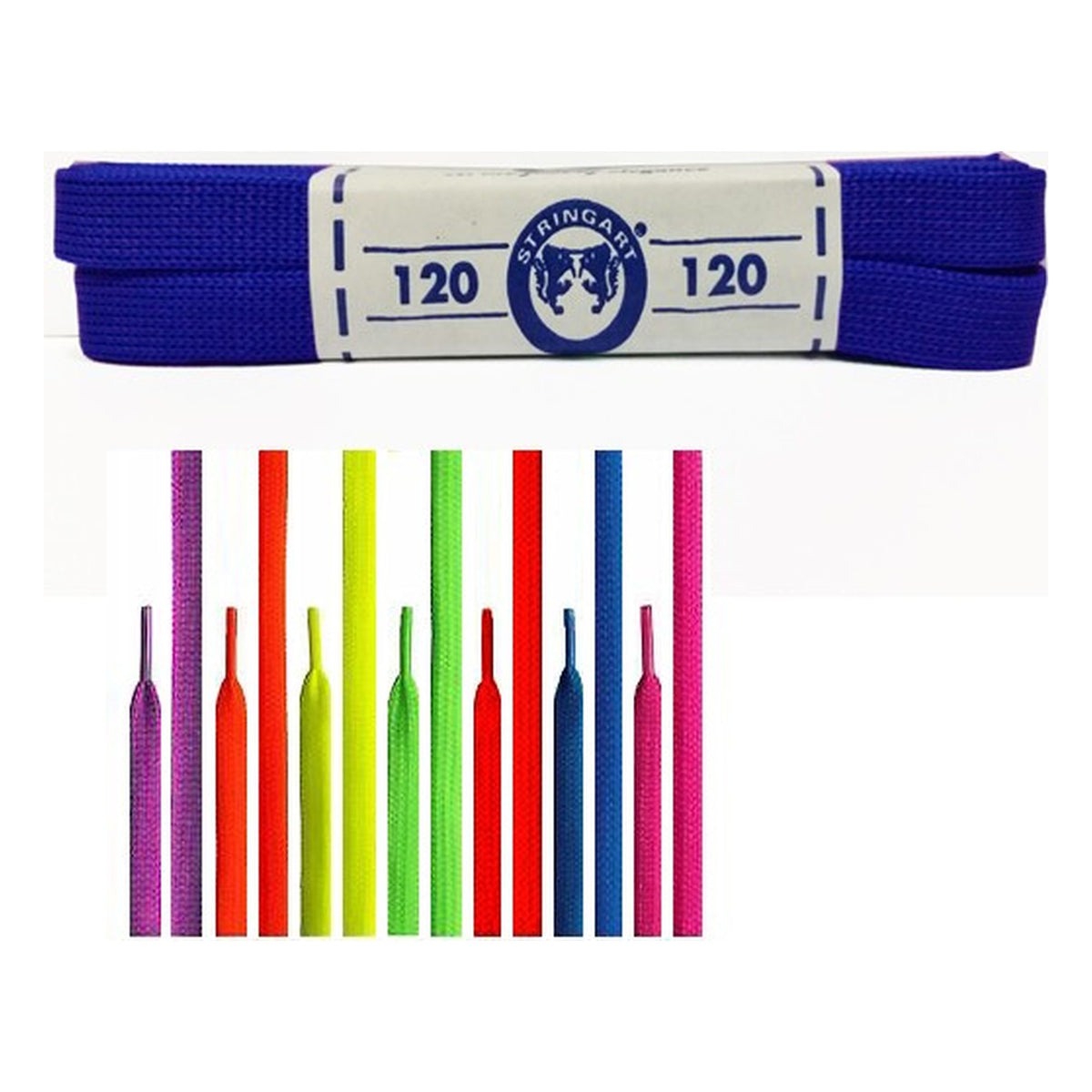 Lacci Fluo piatti cm.120 Paia 12 all'Ingrosso
