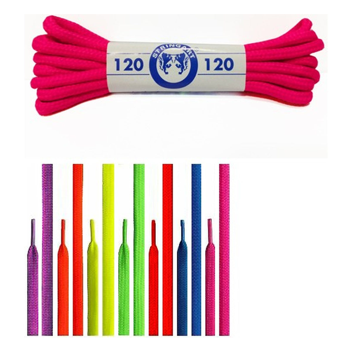 Lacci Fluo rotondi cm.120 Paia 12 all'Ingrosso