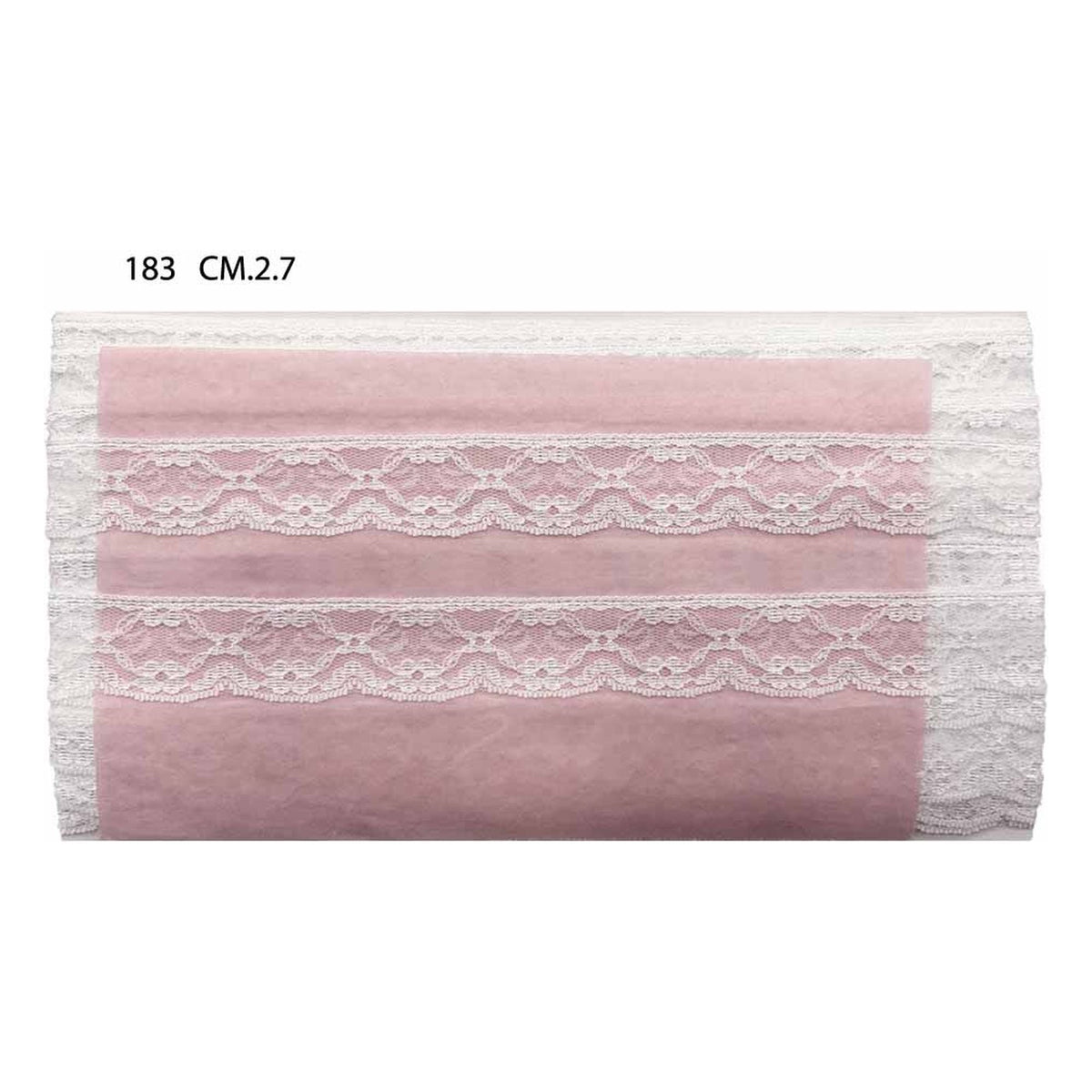 Merletto nylon 183 mt.20 Bianco all'Ingrosso