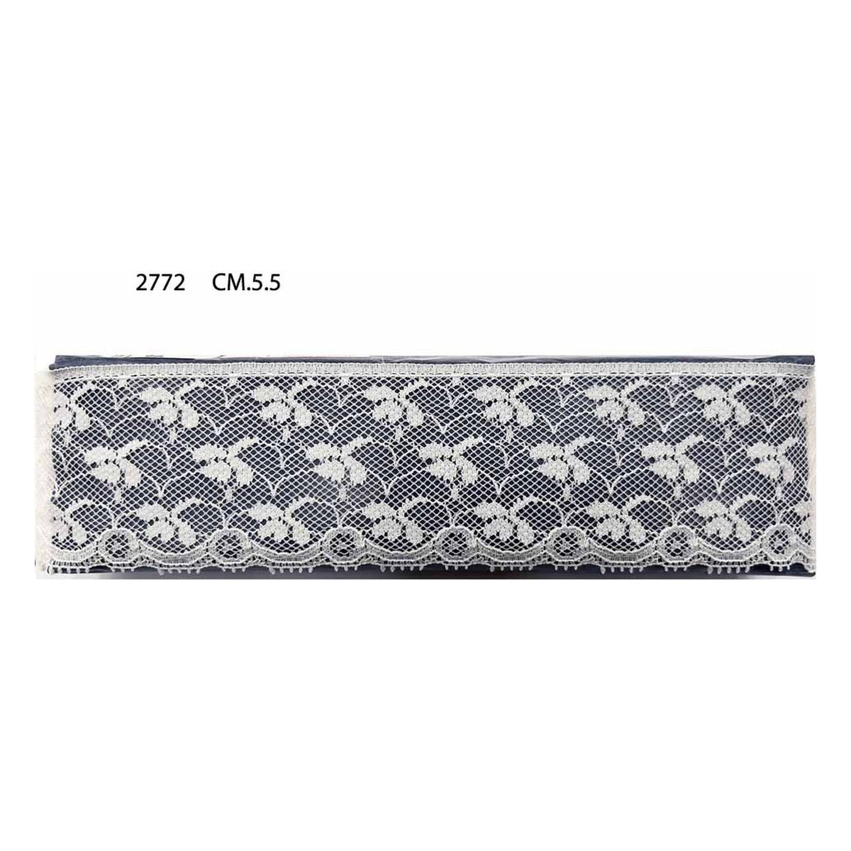 Merletto nylon 2772 mt.20 Bianco all'Ingrosso
