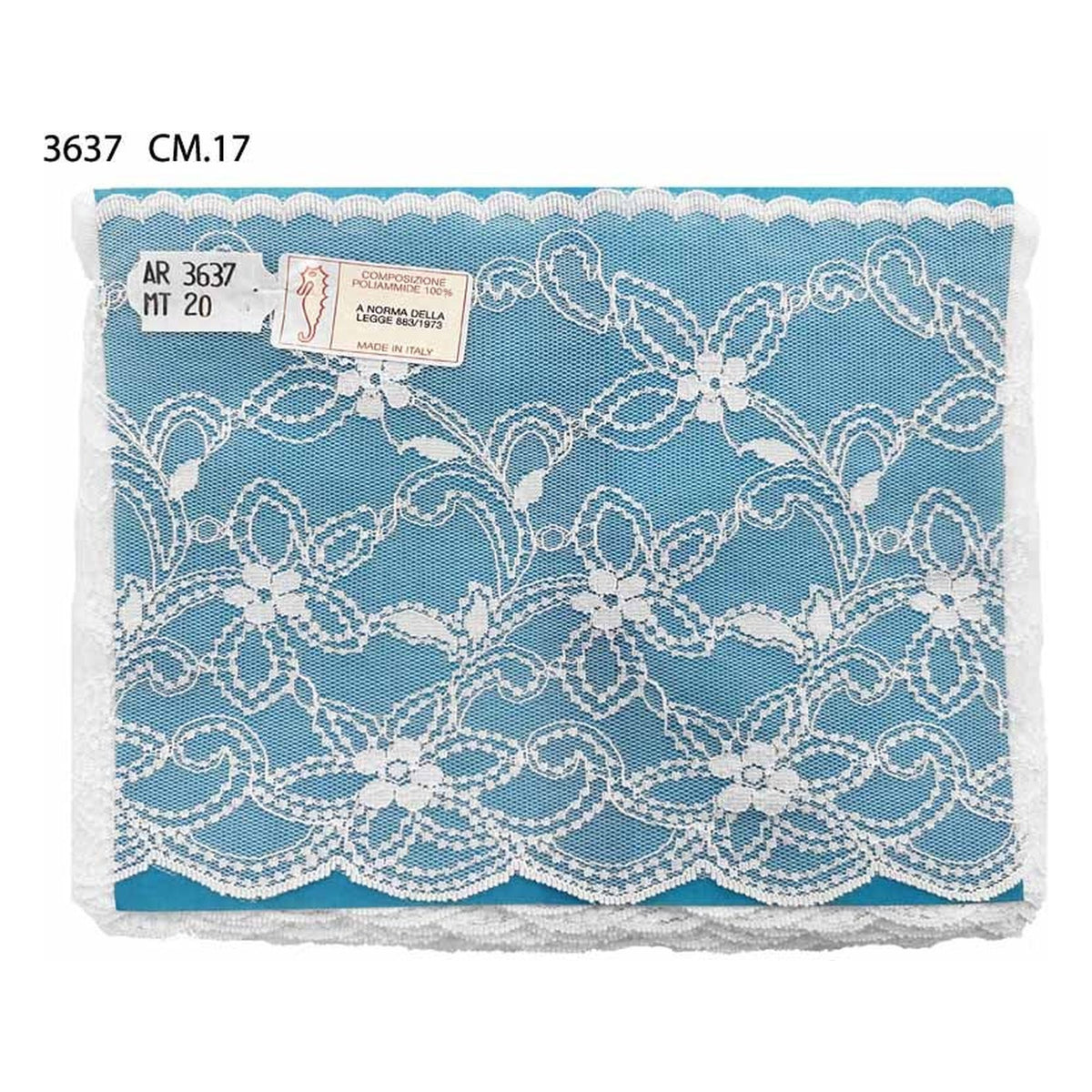 Merletto nylon 3637 mt.20 Bianco Panna all'Ingrosso