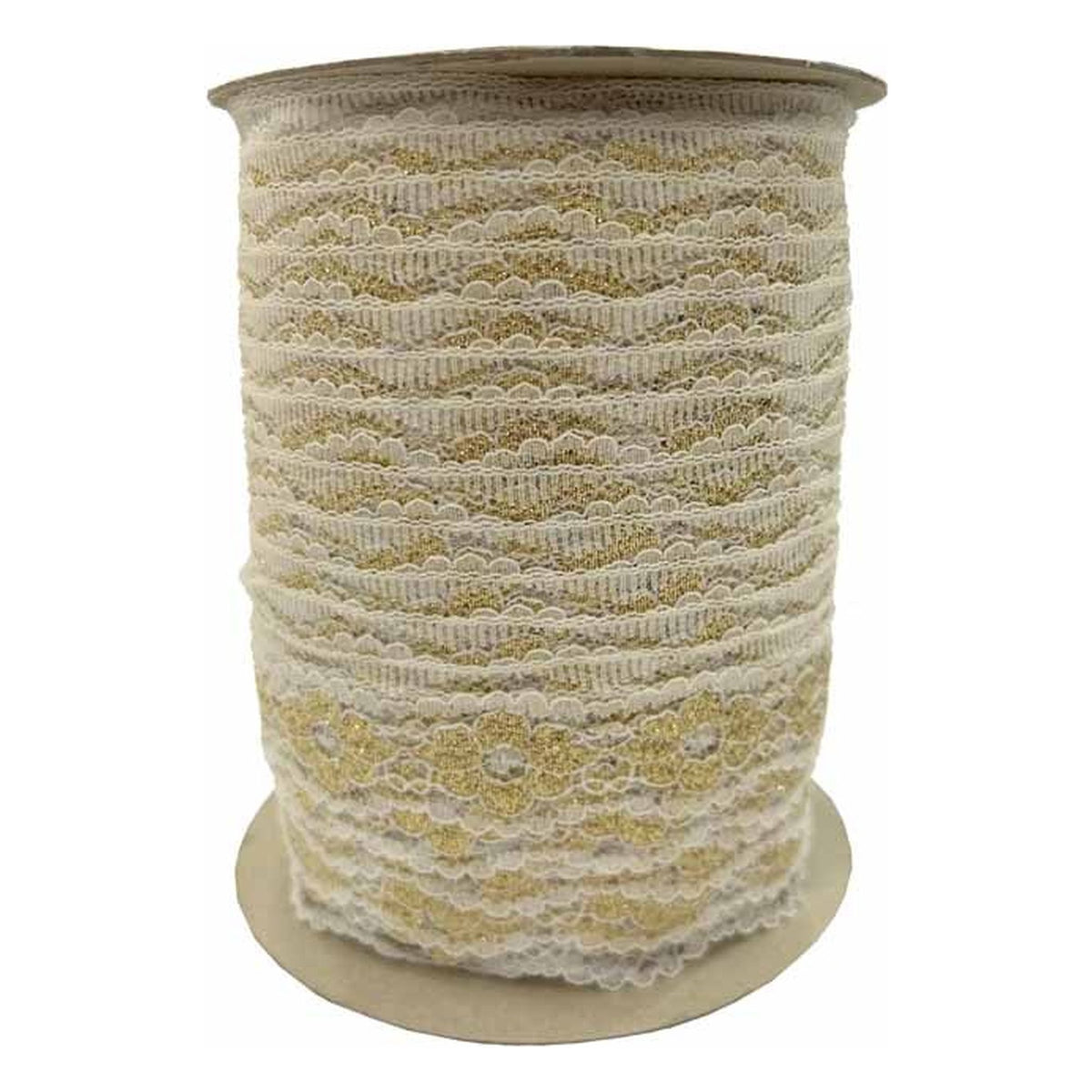 Merletto nylon 43/1 Lame'mt.91 Bianco/Oro Nero/Oro all'Ingrosso