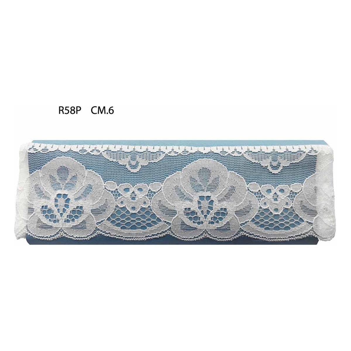 Merletto nylon R58P mt.20 Bianco all'Ingrosso