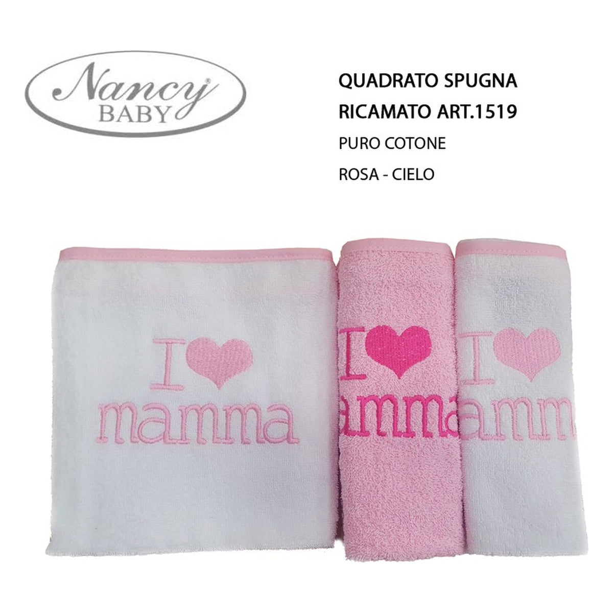Quadrato Spugna Nancy Baby art.1519 pz.3 all'Ingrosso