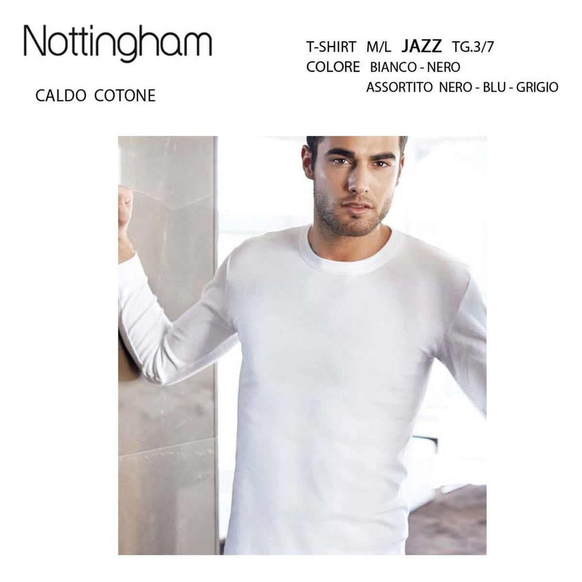 T-shirt uomo girocollo m/l Nottingham art.JAZZ caldo cotone all'Ingrosso