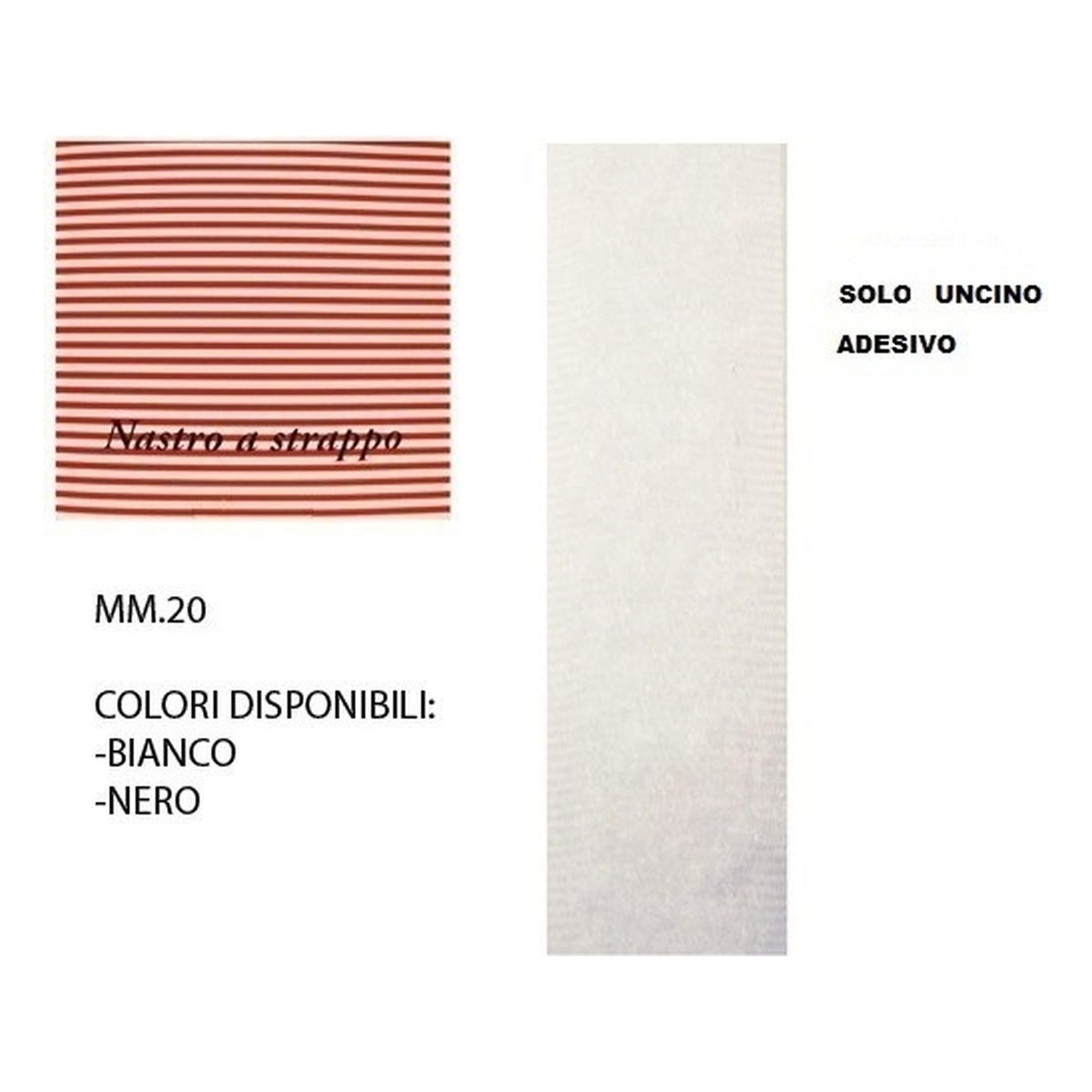 Velcro Adesivo uncino mm.20 metri 50 all'Ingrosso