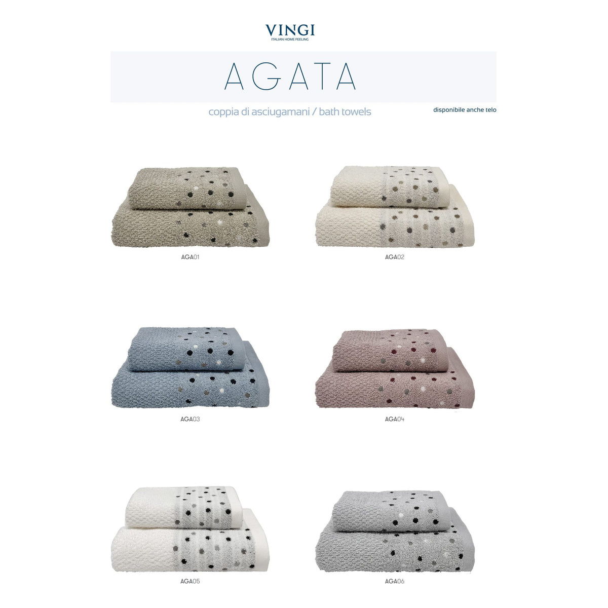 Asciugamani spugna Agata 1+1 all'Ingrosso