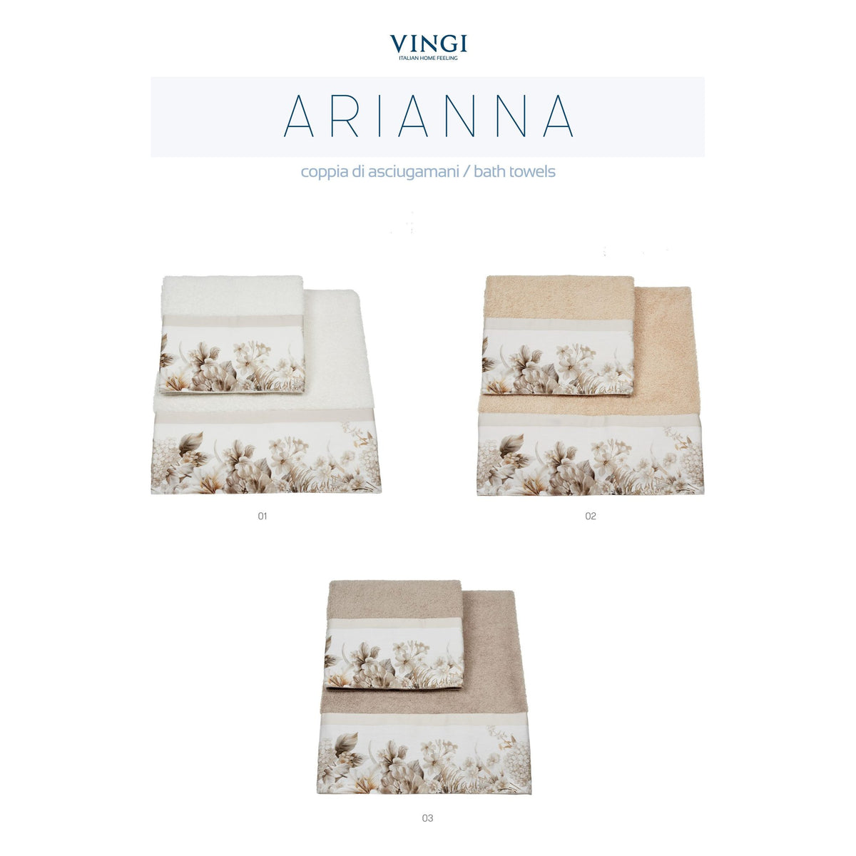 Asciugamani spugna Arianna 2+2 all'Ingrosso