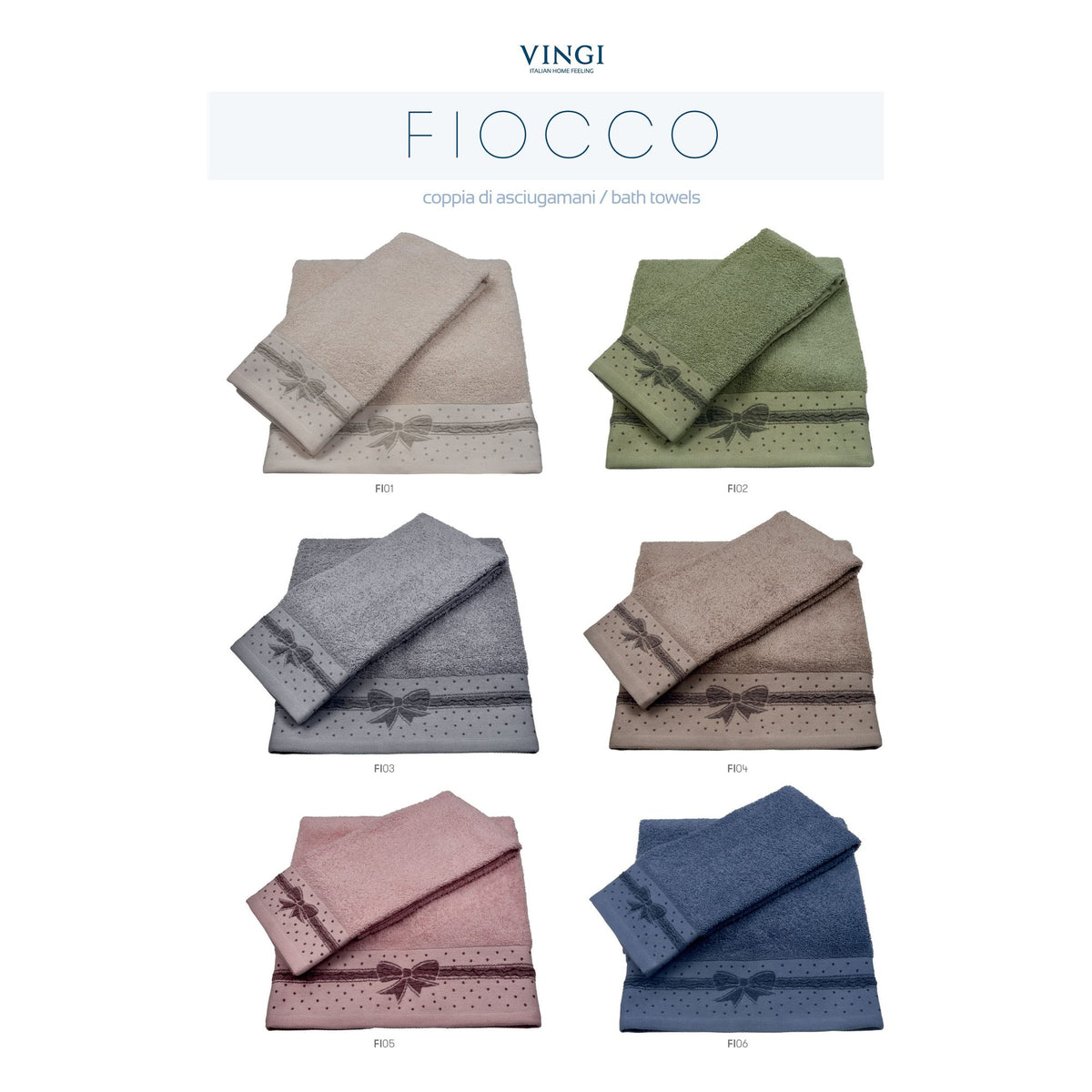 Asciugamani spugna Fiocco 1+1 all'Ingrosso
