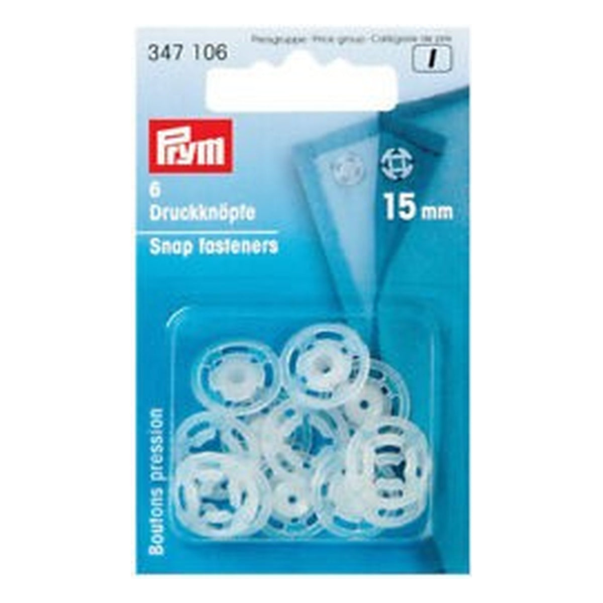 Automatici Plastica Prym mm.15 Blister 5 all'Ingrosso