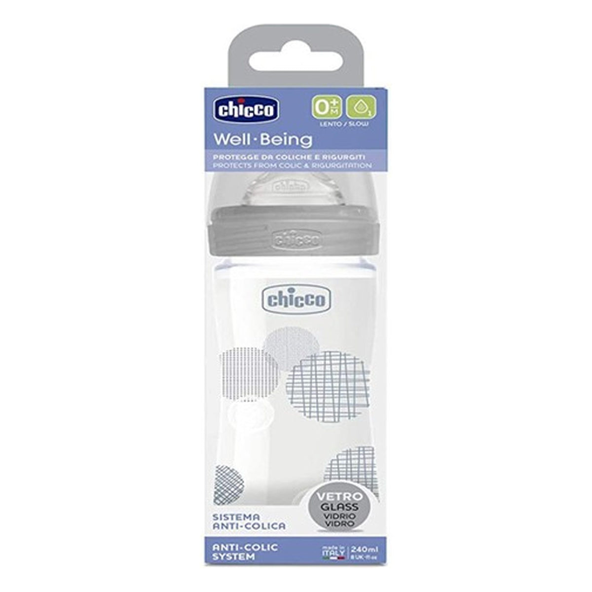 Biberon vetro Well being 150 ml Chicco all'Ingrosso