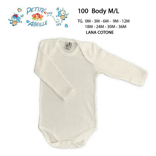 Body m/l Petite Abeille art.100 pz.6 LANA COTONE all'Ingrosso
