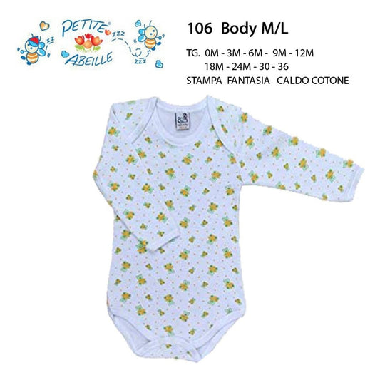 Body m/l Petite Abeille art.106 pz.6 CALDO COTONE all'Ingrosso
