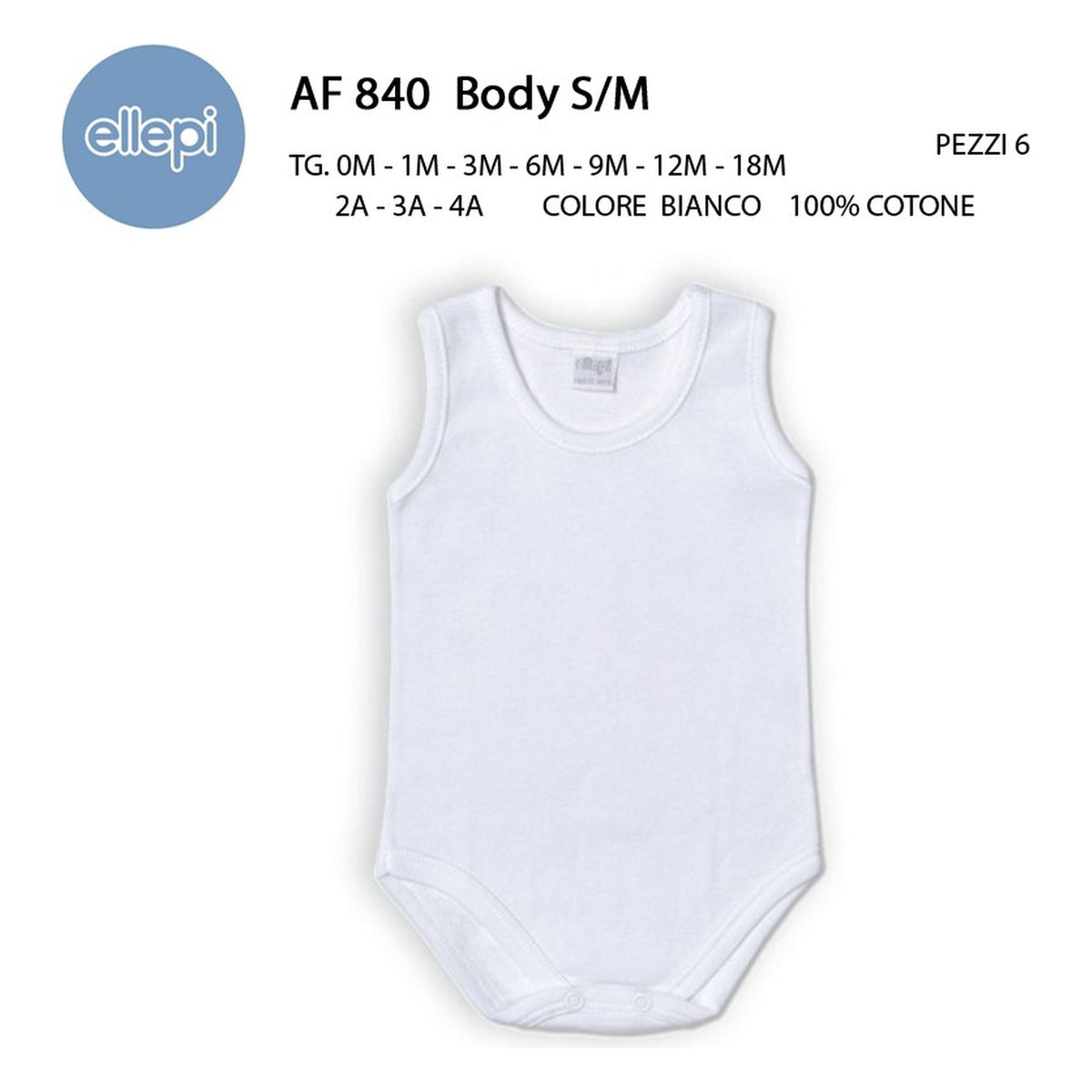Body s/m Ellepi art.AF840 pz.6 all'Ingrosso