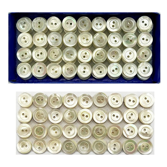 Bottone madreperla 2 fori n.14 pezzi 144 all'Ingrosso