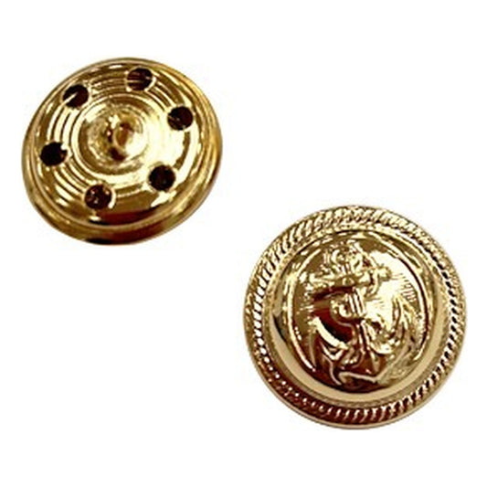 Bottone metallo Ancora 1042 Lin.28 pz.48 oro all'Ingrosso