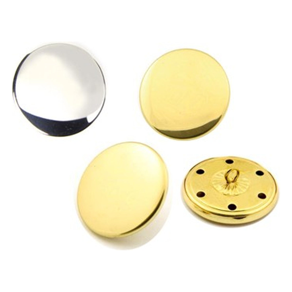 Bottone metallo piatto 1053 Lin.36 pz.24 oro - argento all'Ingrosso