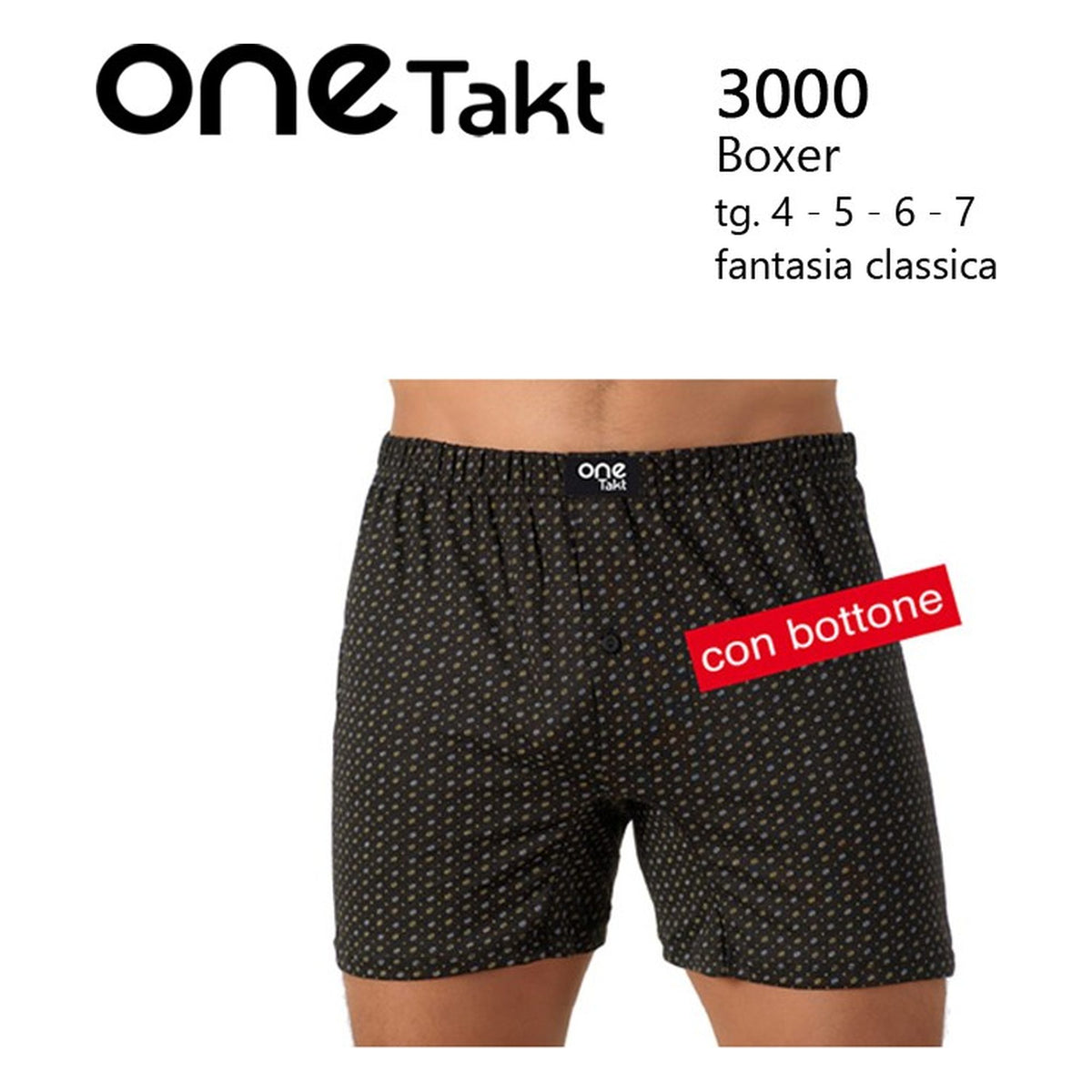 Boxer Uomo 3000 One Takt 4°/7° all'Ingrosso