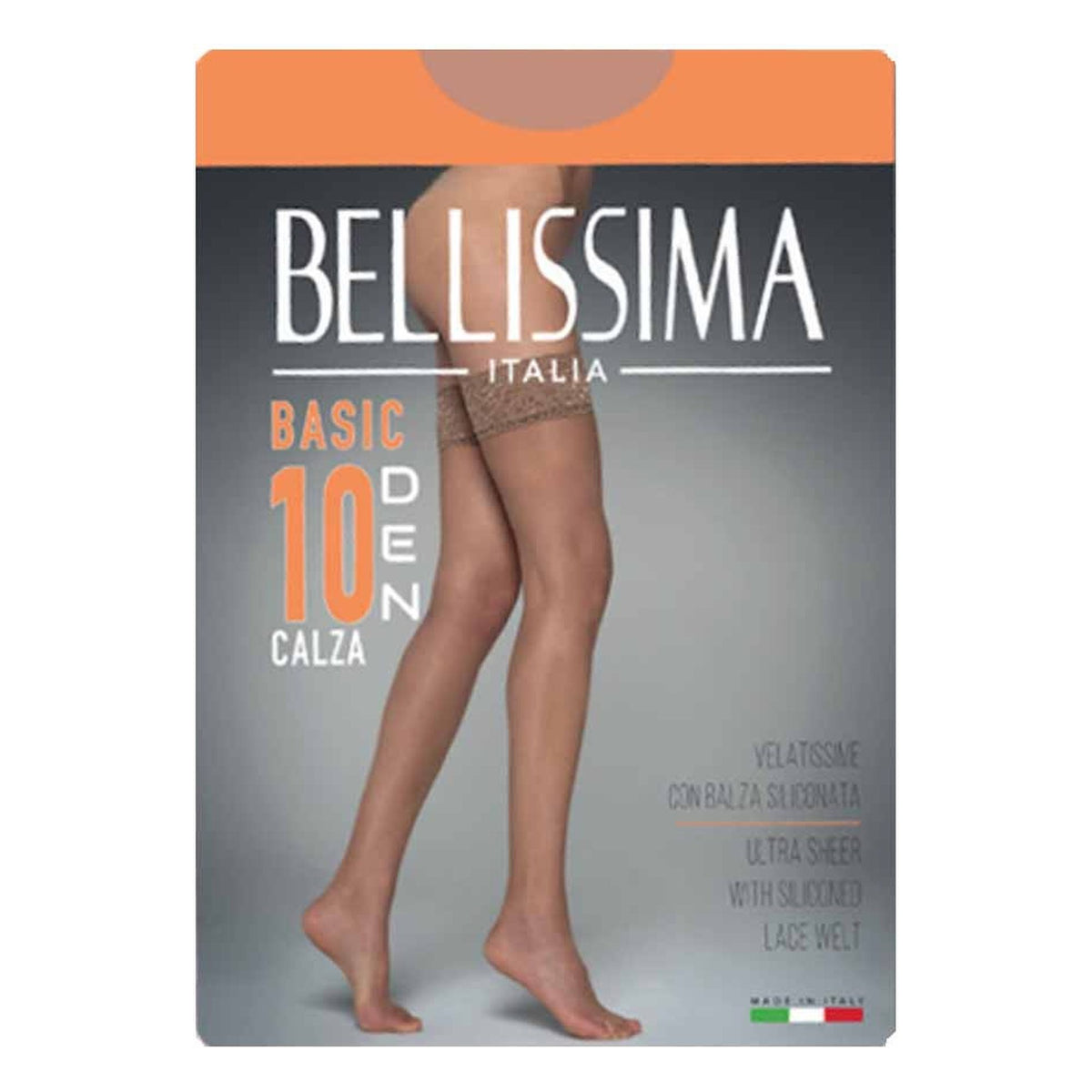 Calza autoreggente Bellissima Basic 10 Den paia 6 all'Ingrosso