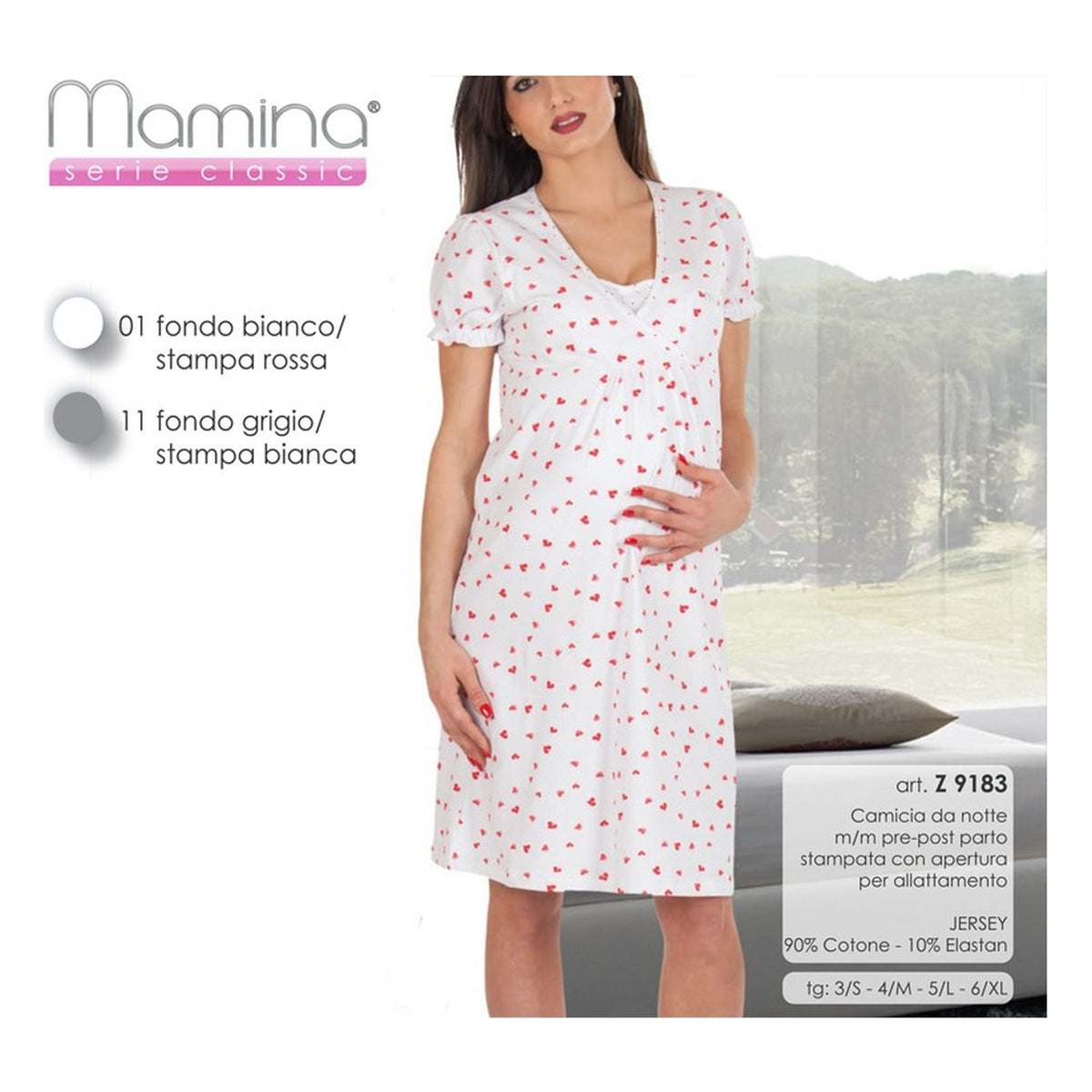Camicia da notte Mamina art.z9183 all'Ingrosso