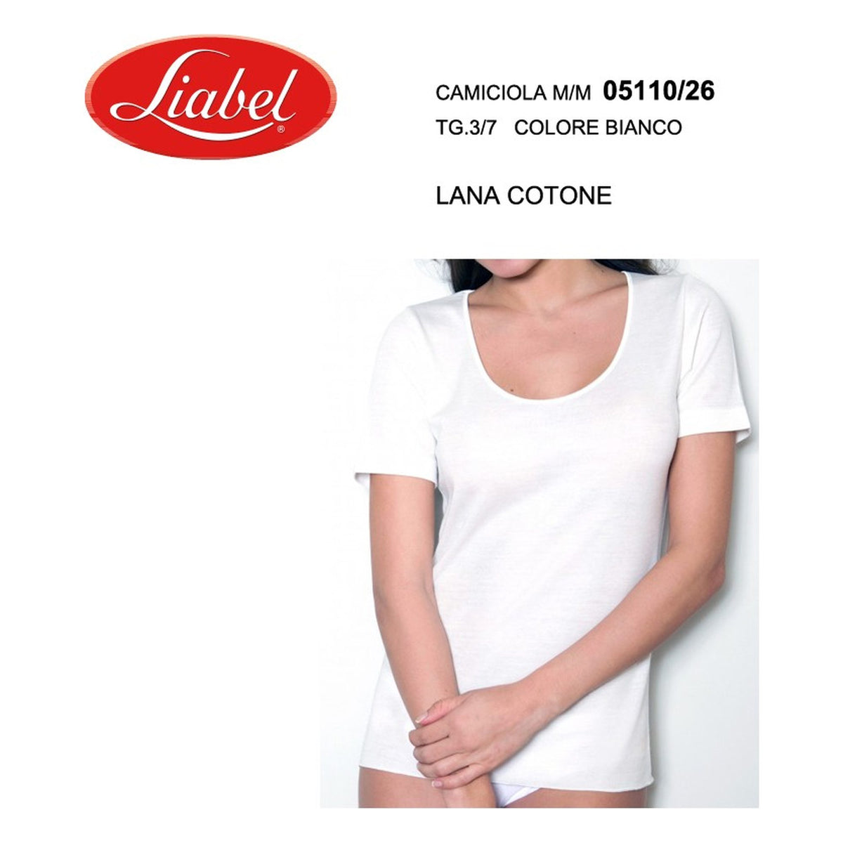 Camiciola donna m/m Liabel art.05110/26 lana cotone all'Ingrosso