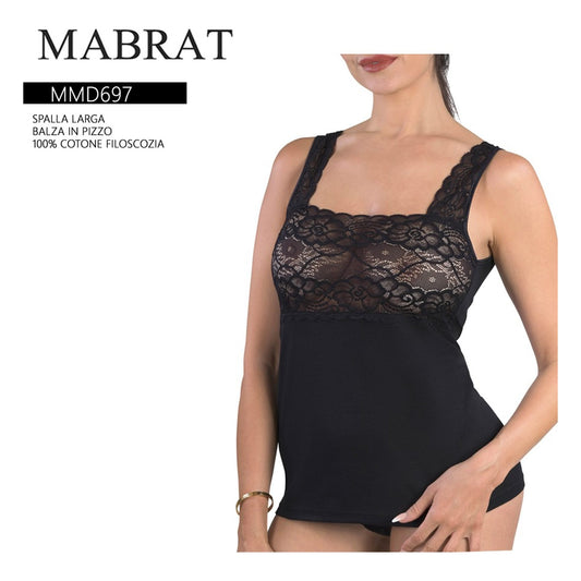 Canotta donna s/l MMD697 MABRAT Nero all'Ingrosso