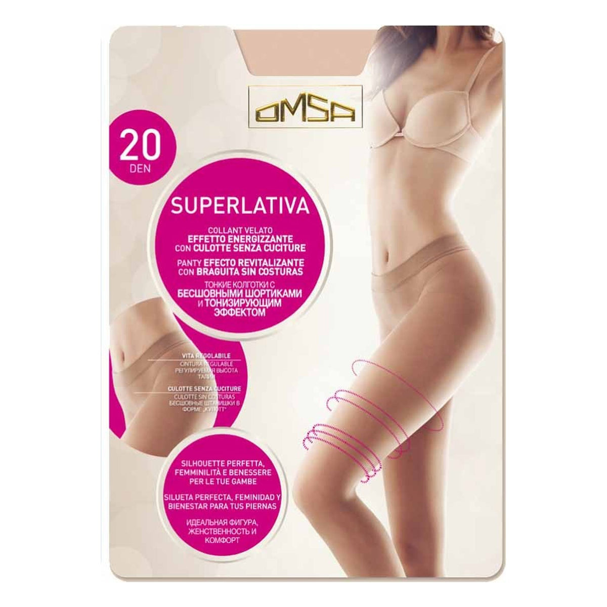 Collant Omsa Superlativa 20 Den paia 5 all'Ingrosso