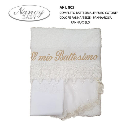 Completo battesimale Nancy Baby art.802 all'Ingrosso