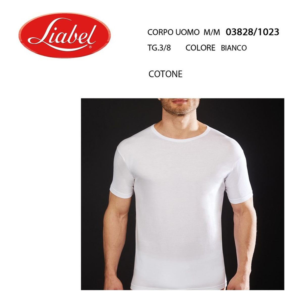 Corpo uomo girocollo m/m Liabel art.03828/1023 cotone all'Ingrosso