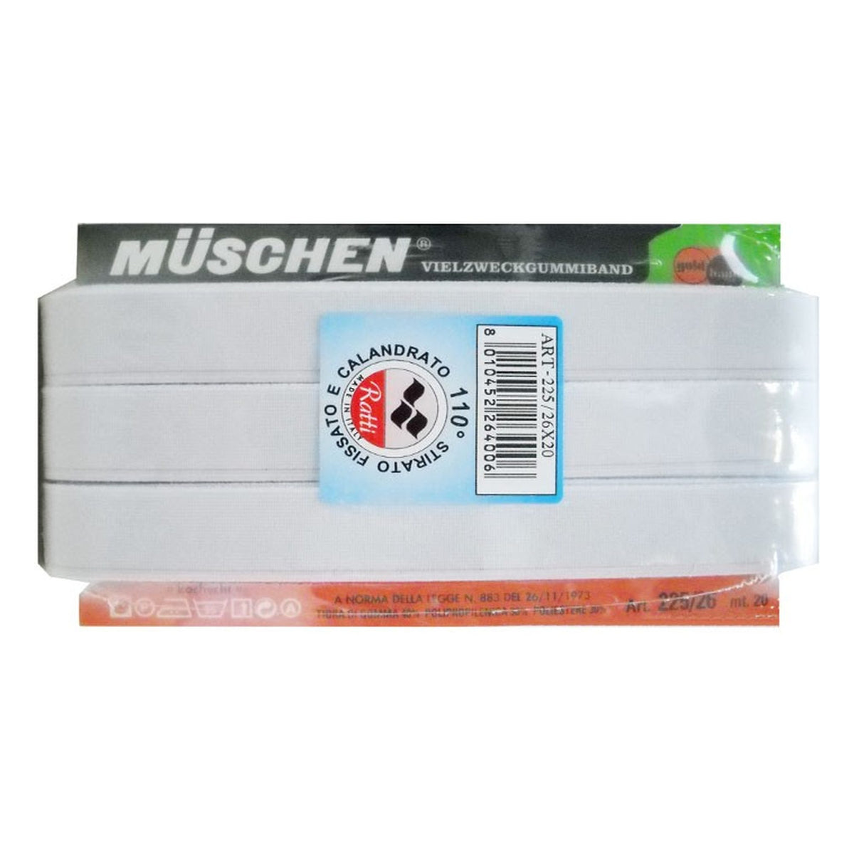 Elastico Muschen art.225 n°26 pezze da metri 20 all'Ingrosso