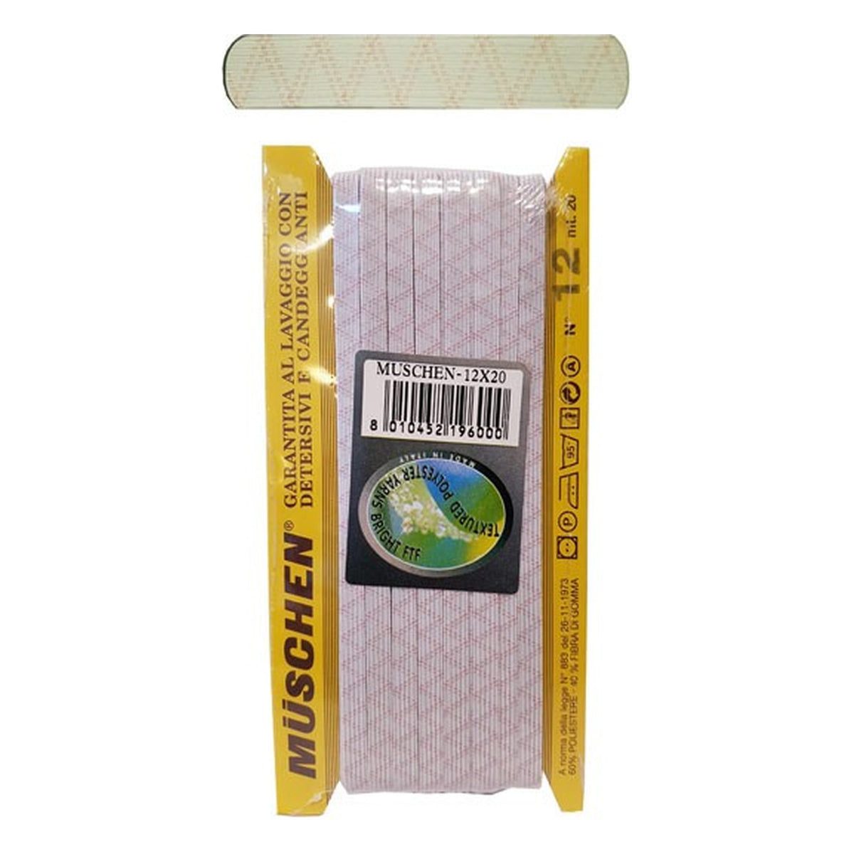 Elastico Treccia Muschen N°12 mm.8 pezze da metri 2 all'Ingrosso