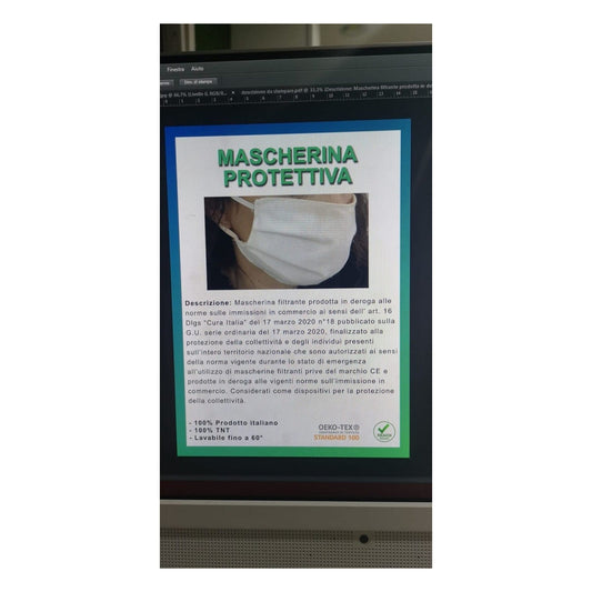 Mascherina Protettiva in TNT Bianca pz.3 all'Ingrosso