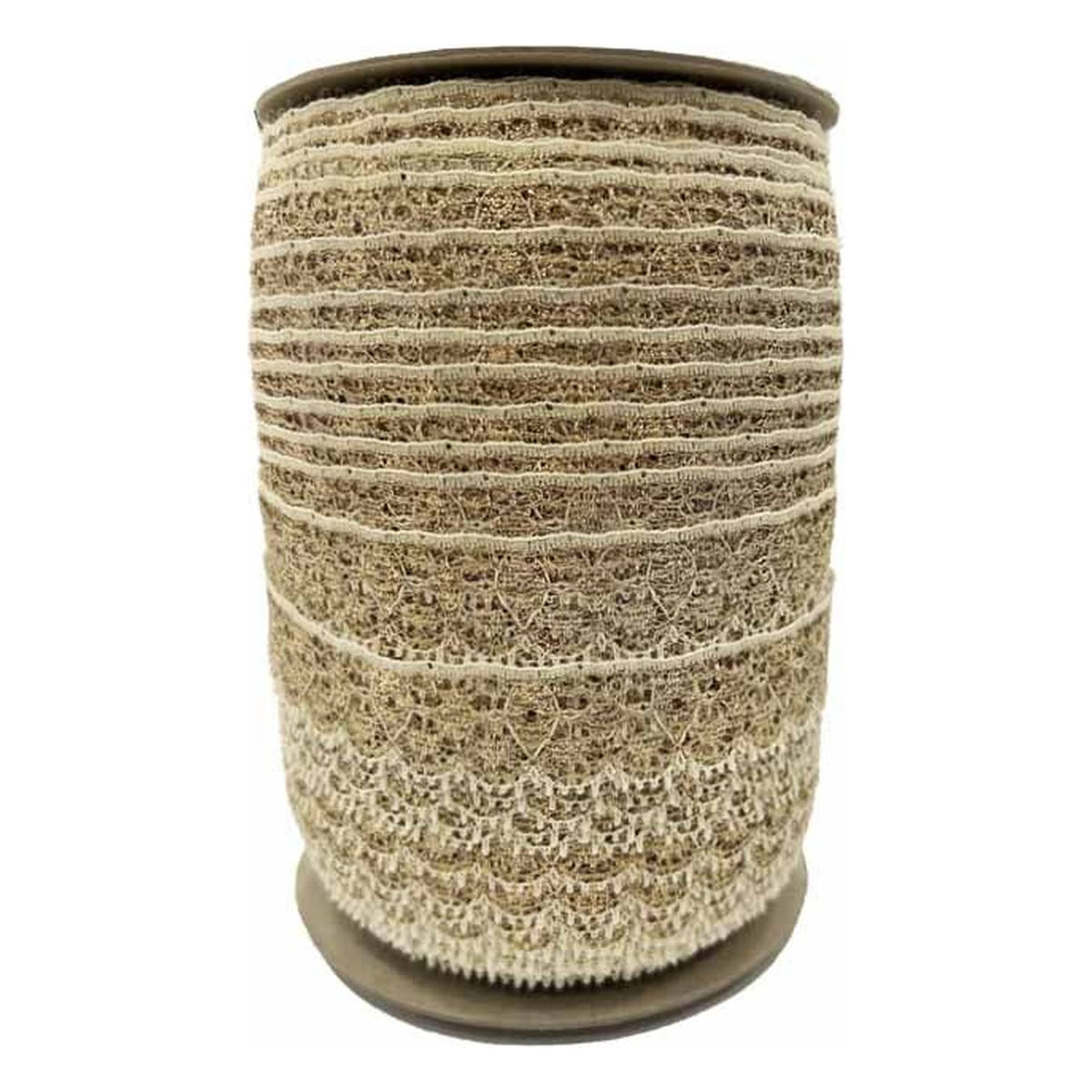 Merletto nylon 020 Lame'mt.249 Panna/Oro Nero/Oro all'Ingrosso