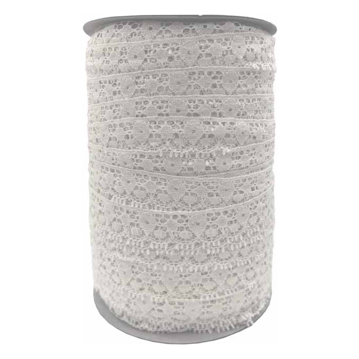 Merletto nylon 020 mt.273 Bianco Panna all'Ingrosso