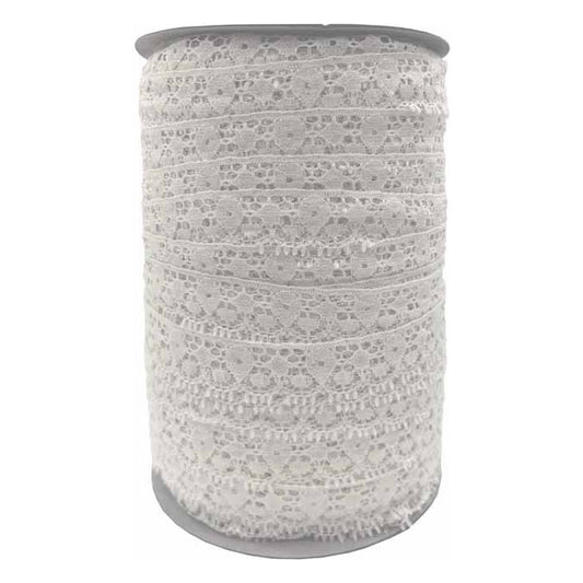 Merletto nylon 020 mt.273 Bianco Panna all'Ingrosso