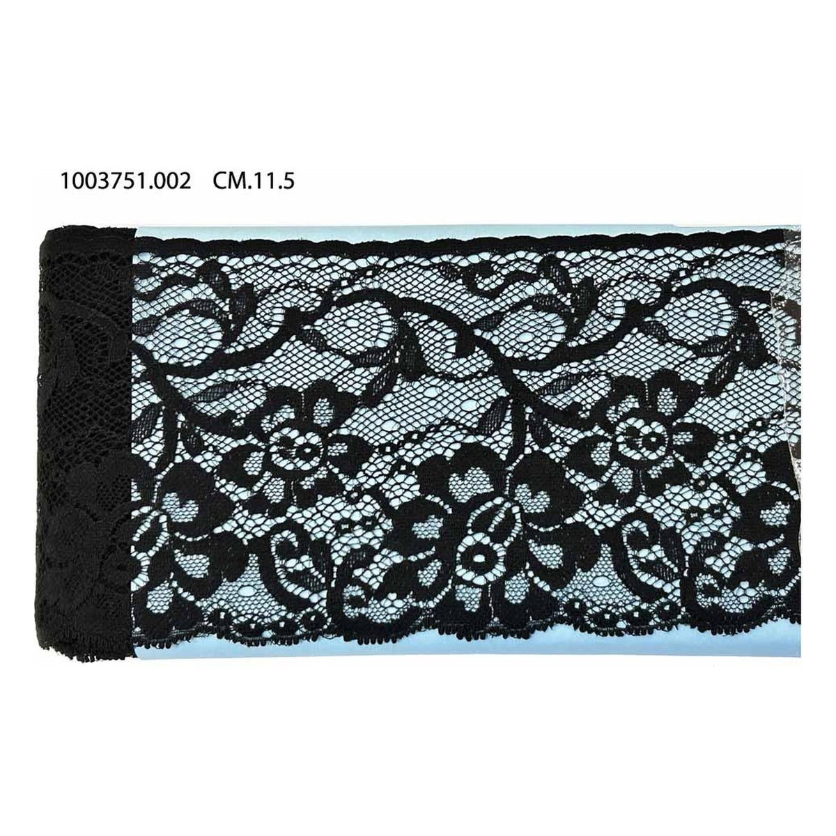 Merletto Nylon 1003751 mt.20 Nero all'Ingrosso