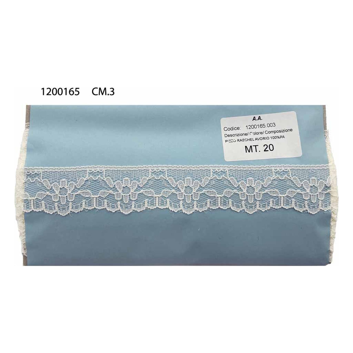 Merletto Nylon 1200165 mt.20 Bianco - Panna all'Ingrosso
