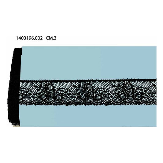 Merletto Nylon 1403196 mt.20 Nero all'Ingrosso